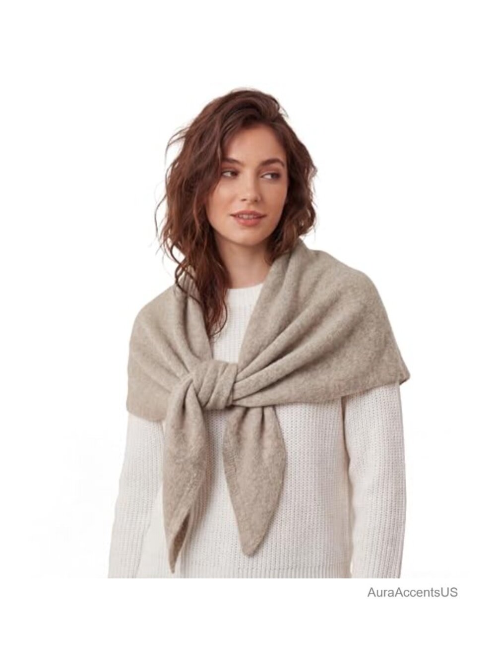 Knitted Triangle Cashmere Shoulder Top Wrap Shawl Pashmina Fall Winter